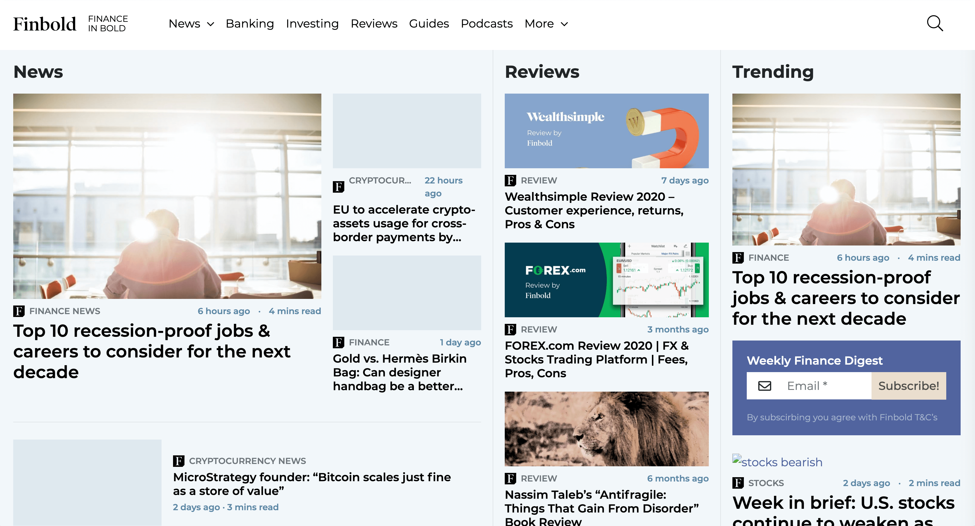 Finbold UI Framework Challenge